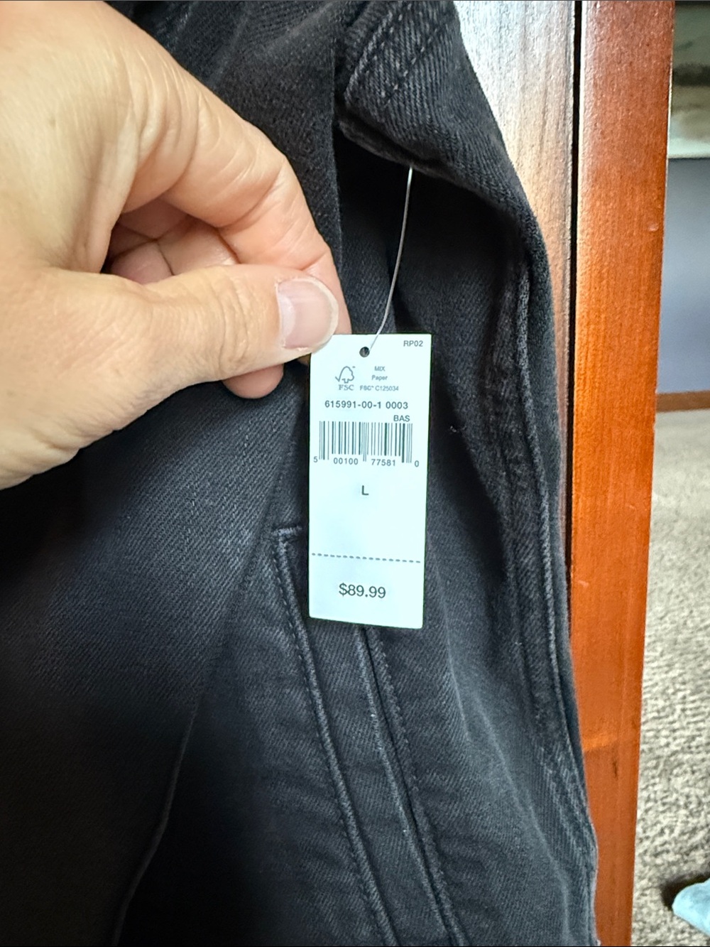 GAP Black Denim Jean Jacket with Button Front - Picture 3 of 4